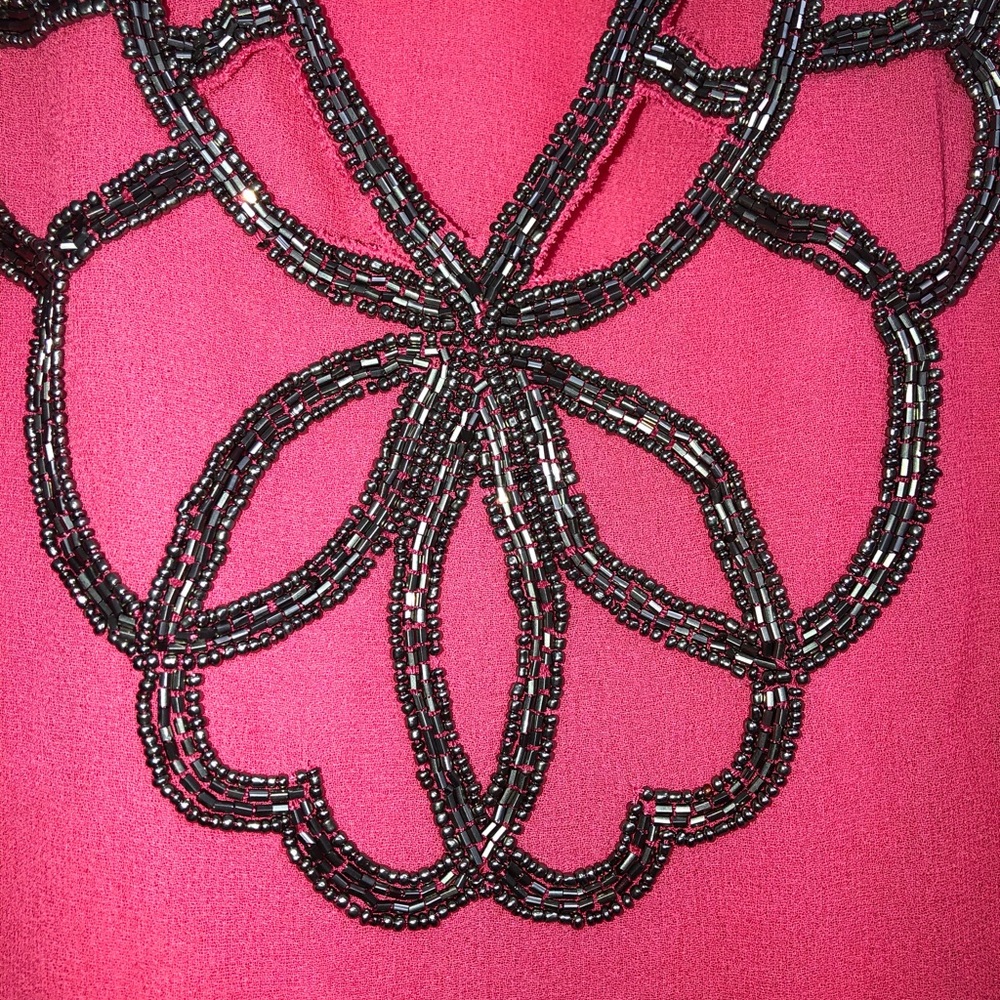 Beaded Pink Tank Top